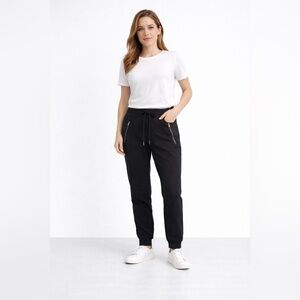 Athleta Trekkie North Jogger Black 6 Zipper Pocket Pull On Stretch Travel Work